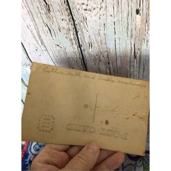 Antique Real Photo Postcard ~ 3 Sisters ~ Esther, Ruth, and Emma Harshman Early - Picture 3 of 12